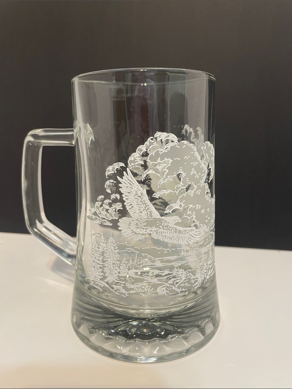 🤍Clear Glass Beer Stein/Mug with Etching